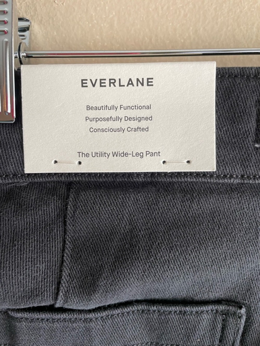 New Everlane Women THE UTILITY WIDE-LEG PANT Black Jeans Size 2 - Picture 10 of 14